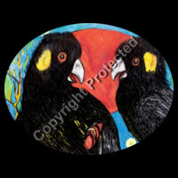 Black Cockatoos Cushion Cover Design