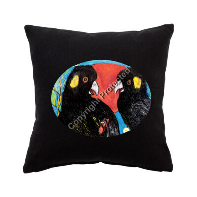 Black Cockatoos Cushion Cover Thumbnail